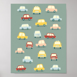 Süßes Retro-Auto Poster