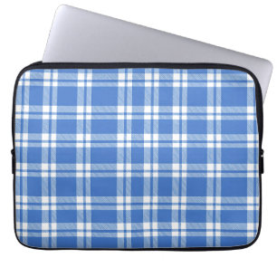 Süßes Retro-Blau-Gingham-Karo-Muster Laptopschutzhülle