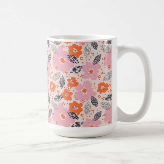 Süßes Retro-Blumenmuster Kaffeetasse (Rechts)