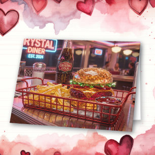 Süßes Retro-Diner Frohen Valentinstag Karte