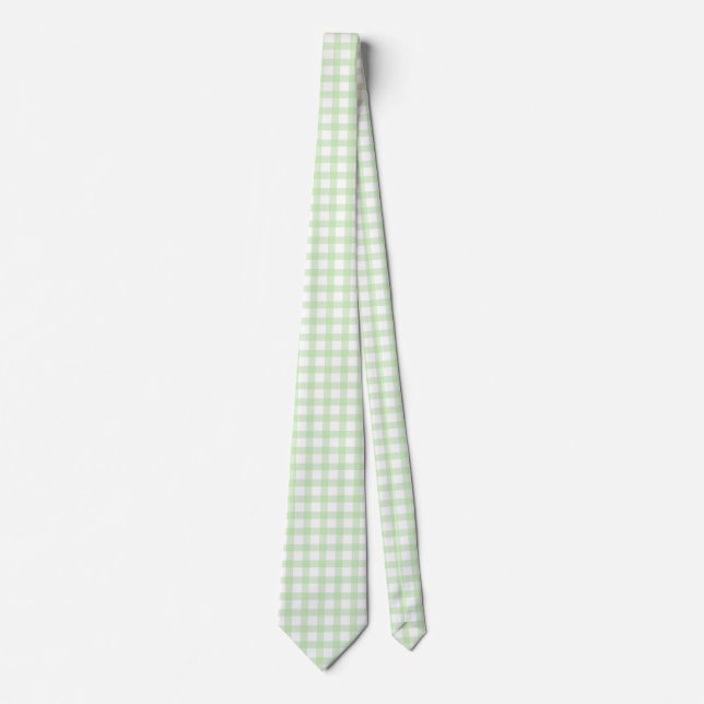 Süßes Retro-Grün-Gingham-Karomuster Krawatte (Vorderseite)