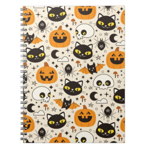 Süßes Retro-Halloween-Muster Notizblock