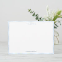 Süßes Retro Hellblau Gingham Personalisiert