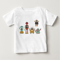 Süßes Retro-Roboter-Kinder-T-Shirt