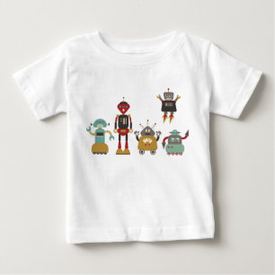 Süßes Retro-Roboter-Kinder-T-Shirt Baby T-shirt