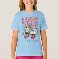 Süßes Retro-Rollschuh LOVE Mädchen T-Shirt