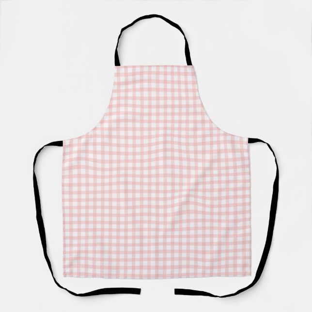 Süßes Retro-Rosa-Gingham-Karo-Muster Schürze (Vorderseite)