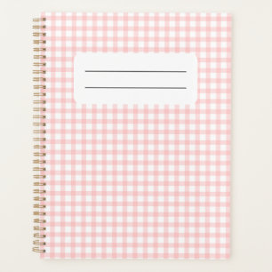 Süßes Retro-Rosa-Gingham-Karomuster Planer