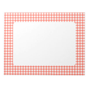 Süßes Retro-Rotkariertes Gingham-Muster Notizblock