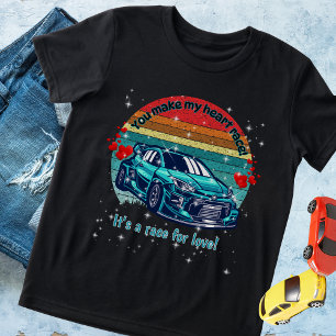 Süßes Retro-Sonne-Kinder-Valentins-Auto Tri-Blend Shirt