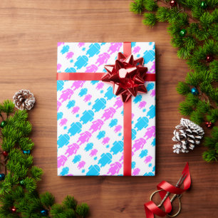 Süßes Robotterfamilienmuster Geschenkpapier