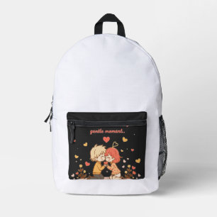 Süßes romantisches Anime-Paar - Liebesmoment Bedruckter Rucksack
