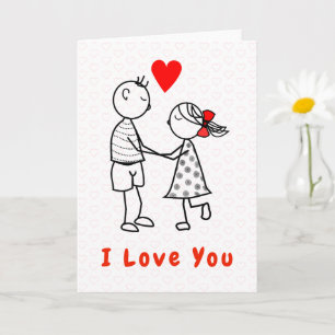Süßes romantisches Paar Ich liebe dich Karte