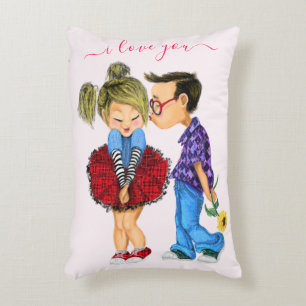 Süßes romantisches Paar - Liebe - Ich liebe dich - Dekokissen