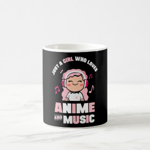 Süßes rosa Anime-Mädchen   für Anime- und Musiklie Kaffeetasse