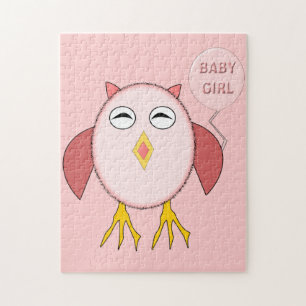 Süßes Rosa Baby-Mädchen-Eule-Puzzle