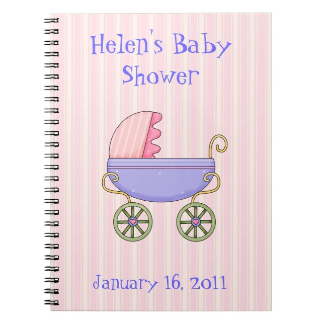 Süßes rosa Babyparty-Notizbuch Notizblock (Vorderseite)