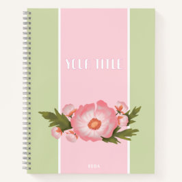 Süßes rosa Blumen Notizbuch für Schulkinder