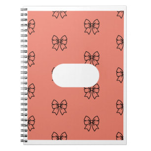 Süßes rosa Coquette-Schleifen-Muster-Notizbuch - P Notizblock