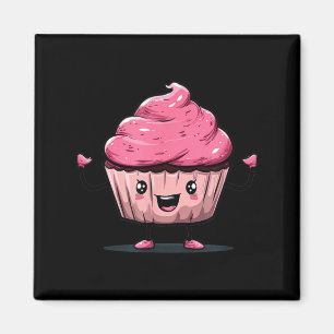 Süßes rosa Cupcake-Kostüm für Muffin- und Backware Magnet