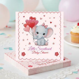 Süßes Rosa-Elefanten-Baby-Party-Willkommensschild Serviette