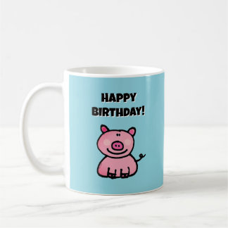Süßes rosa Ferkel Frohen Geburtstag Kaffeetasse