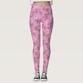 Süßes rosa Garten-Blumen-Muster Leggings