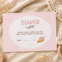 Süßes rosa Gingham-Baby-Shower-Windel-Raffel