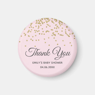 Süßes Rosa Gold Glitter Dankeschön Baby Shower Magnet