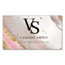 Süßes Rosa Gold Glitter Marmor Achat Monogramm