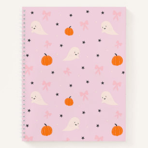 Süßes rosa Halloween-Geister-Muster-Notizbuch Notizbuch