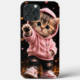 Süßes rosa Hoodie-Kätzchen-Handyhülle Case-Mate iPhone Hülle