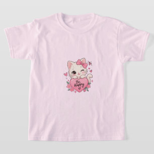 Süßes rosa Kätzchen Sei glücklich Gute Dinge brauc T-Shirt