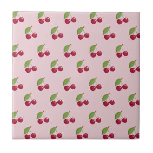 Süßes rosa Kirschenmuster Fliese