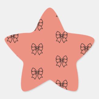 Süßes Rosa Koketten-Schleifenmuster Stern Aufklebe Stern-Aufkleber