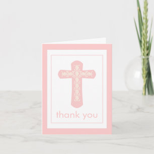 Süßes rosa Kreuz danken Ihnen zu kardieren Dankeskarte