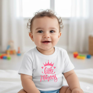 Süßes rosa Kronen T-Shirt für kleine Prinzessinnen Baby Strampler