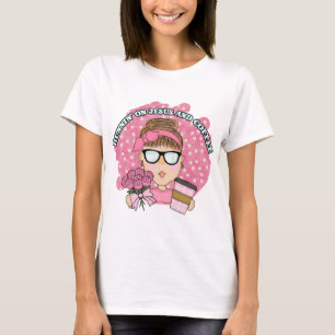 Süßes Rosa Laufen auf Jesus und Kaffee T-Shirt