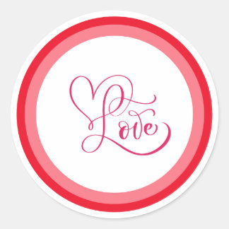Süßes Rosa Liebes-Design Runder Aufkleber