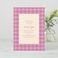 Süßes Rosa Lila Karo Preppy Brautparty-Brunch