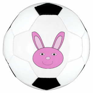 Süßes rosa Mädchen-Hasen-Gesicht Frühling Ostern Fußball