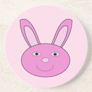 Süßes rosa Mädchen-Hasen-Gesicht Frühling Ostern Getränkeuntersetzer