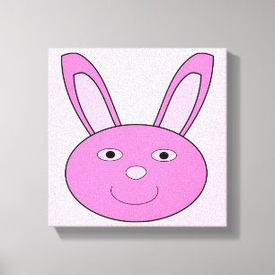 Süßes rosa Mädchen-Hasen-Gesicht Frühling Ostern Leinwanddruck