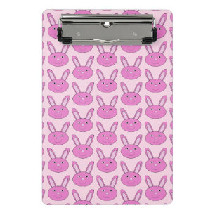 Süßes rosa Mädchen-Hasen-Gesicht Frühling Ostern M Mini Klemmbrett