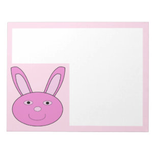 Süßes rosa Mädchen-Hasen-Gesicht Frühling Ostern Notizblock