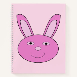 Süßes rosa Mädchen-Hasen-Gesicht Frühling Ostern Notizbuch