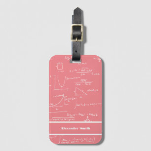 Süßes Rosa Mathe-Gleichungen-Muster Reise Gepäckanhänger