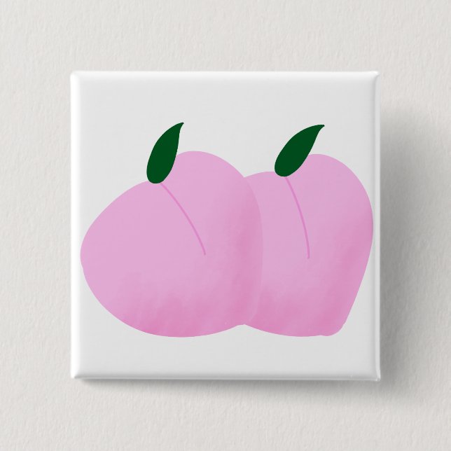 Süßes Rosa Pfirsich Fruchtliebhaber-Geschenk Button (Vorderseite)
