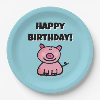 Süßes Rosa Schwein Alles Gute zum Geburtstag Pappteller