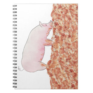 Süßes rosa Schwein im Schlamm Lustige Aquarell-Tie Notizblock